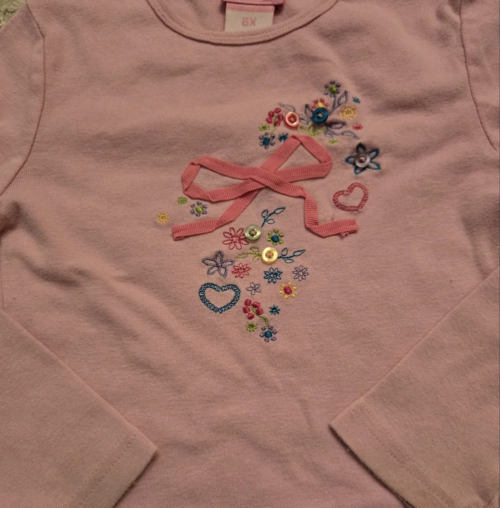 Vintage Y2k Zana-Di Embroidered Flowers Long Sleeved Shirt - Picture 2 of 5